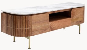 Mobile TV in legno di mango artigianale con piano in marmo Grace
