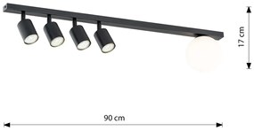 Lampadario da Soffitto BASTER 5 Black GU10 e E14