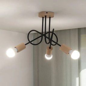 Plafoniera OXFORD 3xE27/15W/230V pino/nero