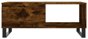 Tavolino da salotto rovere fumo 90x50x36,5 cm legno multistrato