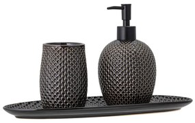 Set di accessori da bagno grigio in gres Hrin - Bloomingville