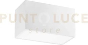 Plafoniera living bianca 2 luci attacco e14 23x12x13cm in gesso ver...