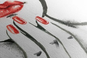 Quadro su tela – Ritratto di donna in acquerello