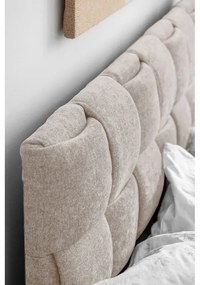 Letto matrimoniale imbottito beige con rete inclusa 180x200 cm Eve – Miuform