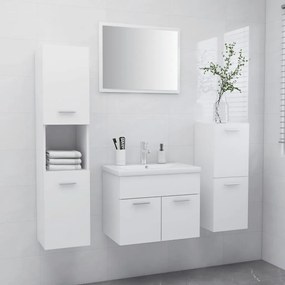 Set Mobili Da Bagno Bianco İn Legno Multistrato /