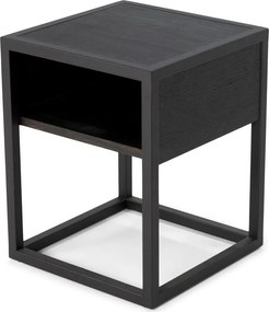 Comodino nero in rovere massiccio con ripiani Diva – Spinder Design