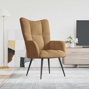 Poltrona Relax Marrone İn Velluto /