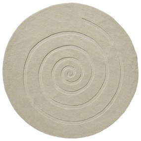 Tappeto in lana bianco crema , ⌀ 180 cm Spiral - Think Rugs