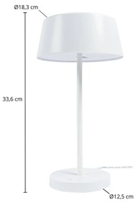 Lindby Milica Lampada da tavolo LED, bianca, dimmerabile