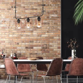 Lampadario a sospensione con catena MORGAN 3xE27/60W/230V nero/rame