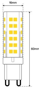 Lampada LED G9 6W Ceramic 100lm/W  - Premium Colore Bianco Freddo 6.000K