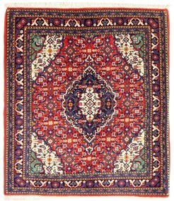 Sarouk Tappeto persiano 80x70 Rosso (Iran) Annodato A Mano