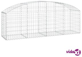 vidaXL Cesto Gabbione ad Arco 200x50x60/80 cm Ferro Zincato