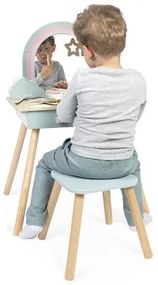 Tavolino da toeletta in legno con unicorno e sgabello