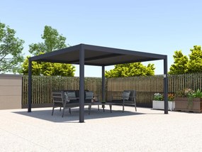 Casetta per terrazzo bioclimatica elettrica a lamelle orientabili 15,6 m² Antracite in Alluminio - AMADORA
