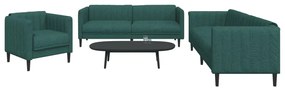 Set Di Divani 3 Pz Verde Scuro İn Tessuto /