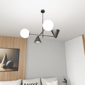 Plafoniera Moderna Industrial Njord 4 Luci Nero