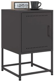 Comodini 2 Pz Neri 36x39x60,5 Cm İn Acciaio /