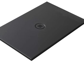 Piatto doccia in ceramica extra slim nero L 90 x L 80 cm opaco
