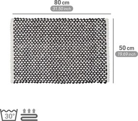 Tappetino per il bagno bianco e nero in tessuto 50x80 cm Covelo – Wenko