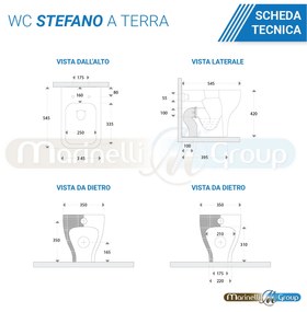 Coppia di sanitari a terra Bidet e Vaso WC Stefano in ceramica con coprivaso