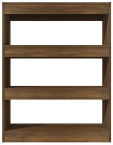 Libreria/divisorio rovere marrone 80x30x103cm legno multistrato