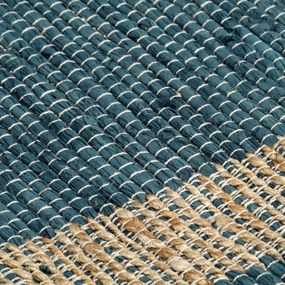 Tappeto Artigianale in Juta Blu 80x160 cm