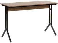 Scrivania da home office Piano in legno scuro Gambe in acciaio verniciato a polvere Nero 120 x 48 cm Design industriale moderno