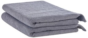 Set di 2 asciugamani cotone grigio ATIU Beliani