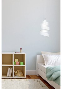 Sospensione Moderna 1 Luce Tristano In Acciaio Bianco Con Fasce A Spirale