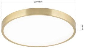 Orion DL 7-657/28 - Plafoniera LED BULLY LED/28W/230V diametro 28 cm oro