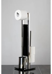 WENKO 22983100 - Scopino WC RIVALTA 18x70 cm acciaio inossidabile/argento/nero