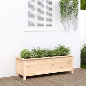 Fioriera Rialzata Da Giardino 119,5x40x39cm Legno Massello Pino /