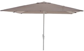 Ombrellone a palo centrale bianco Aura NATERIAL con telo quadrato tortora L 285 x P 285 x H 271 cm