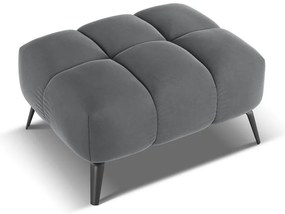 Poggiapiedi grigio con rivestimento in velluto Nalu – Makamii