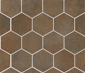 Pavimento rivestimento Esagonale 26x30 Cm Effetto Metallo In Gres Porcellanto Copper Ceramica Sant Agostino Hexagon Oxidart CSAHOXCO26