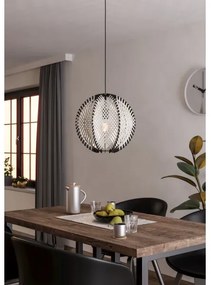 Eglo 44005 - Lampadario a sospensione con filo WAVERTON 1xE27/40W/230V diametro 40 cm bianco/nero