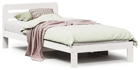 Letto senza materasso bianco 90x190 cm in legno massello pino