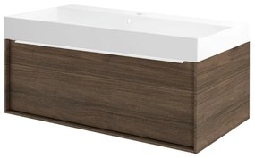 Mobile sottolavabo e lavabo Neo Frame per vasca centrale rovere noce L 90 x H 32 x P 48 cm