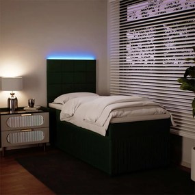 Giroletto a molle con materasso verde scuro 90x190 cm velluto