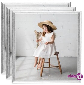 vidaXL Cornici Foto Collage 3 pz per Tavolo Argento 20x20cm in MDF