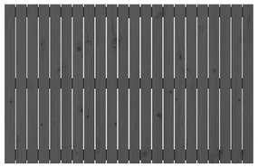 Testiera da parete grigia 140x3x90 cm in legno massello di pino