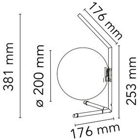 FLOS IC Lights Table 1 Low Lampada da tavolo 20 cm a luce diffusa in ottone spazzolato