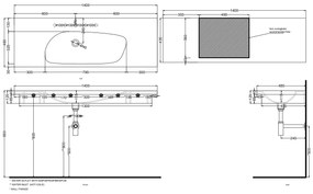 Cielo Enjoy Lavabo 140x48 Sospeso O Da Appoggio Con Piletta Click Clack In Ceramica Basalto