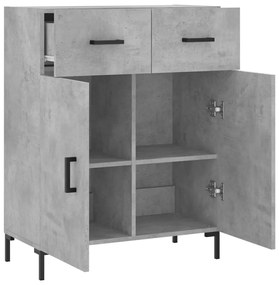 Credenza grigio cemento 69,5x34x90 cm in legno multistrato