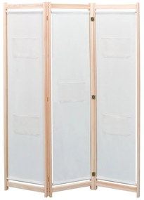 Paravento A 3 Pannelli Crema 120x170x4 Cm İn Tessuto /