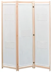Paravento A 3 Pannelli Crema 120x170x4 Cm İn Tessuto /