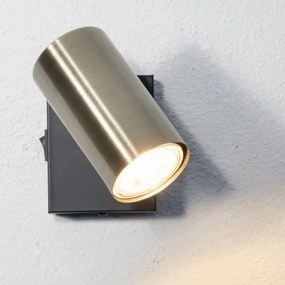 Globo 57911-1M - Faretto da parete ROBBY 1xGU10/25W/230V nero/ottone