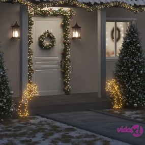 vidaXL Luce Decorativa Natale con Picchetti Stella Cadente 80LED 62cm