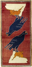 Gabbeh Tappeto persiano 90x180 Rosso (Iran) Annodato A Mano